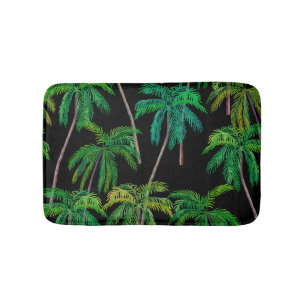 Palm Trees: Acrylic Summer Pattern. Bath Mat