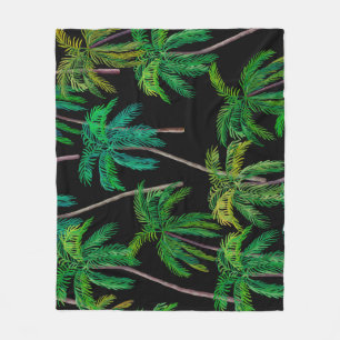 Palm Trees: Acrylic Summer Pattern. Fleece Blanket