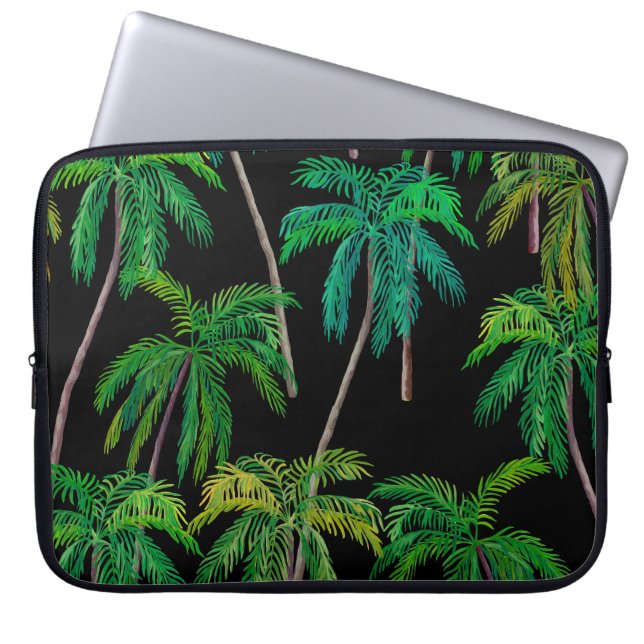 Palm Trees: Acrylic Summer Pattern. Laptop Sleeve (Front)