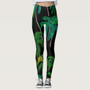 Palm Trees: Acrylic Summer Pattern. Leggings