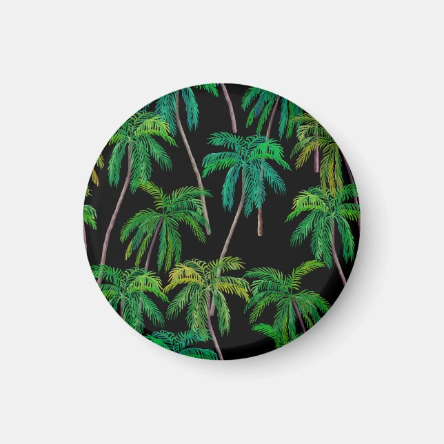 Palm Trees: Acrylic Summer Pattern. Magnet (Front)