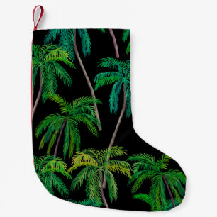 Palm Trees: Acrylic Summer Pattern. Small Christmas Stocking