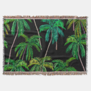 Palm Trees: Acrylic Summer Pattern. Throw Blanket