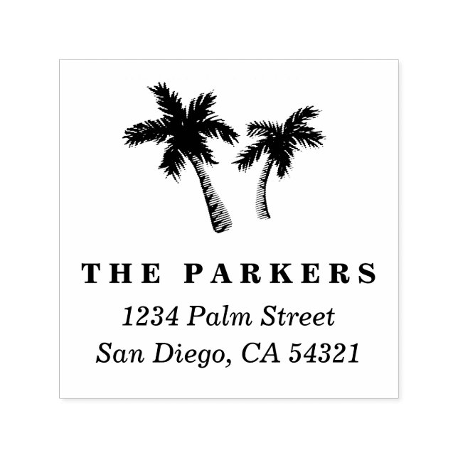 Palm Trees Address Stamp (Design)