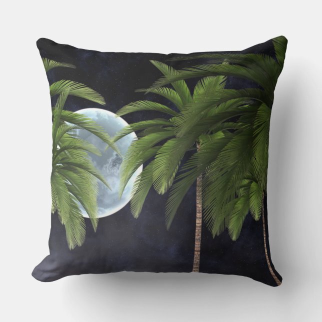 Palm Trees Against the Moon Cushion (Front)