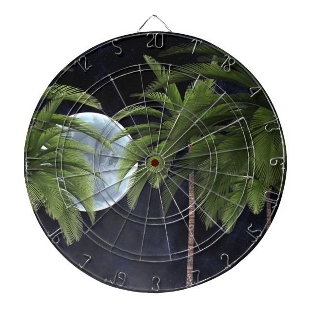 Palm Trees Against the Moon Dartboard (Front)