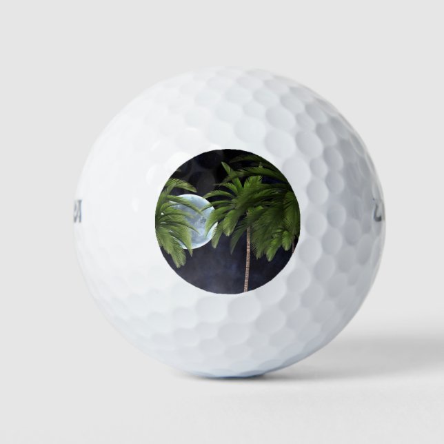 Palm Trees Against the Moon Golf Balls (Front)
