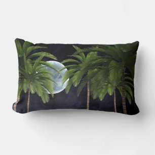 Palm Trees Against the Moon Lumbar Cushion