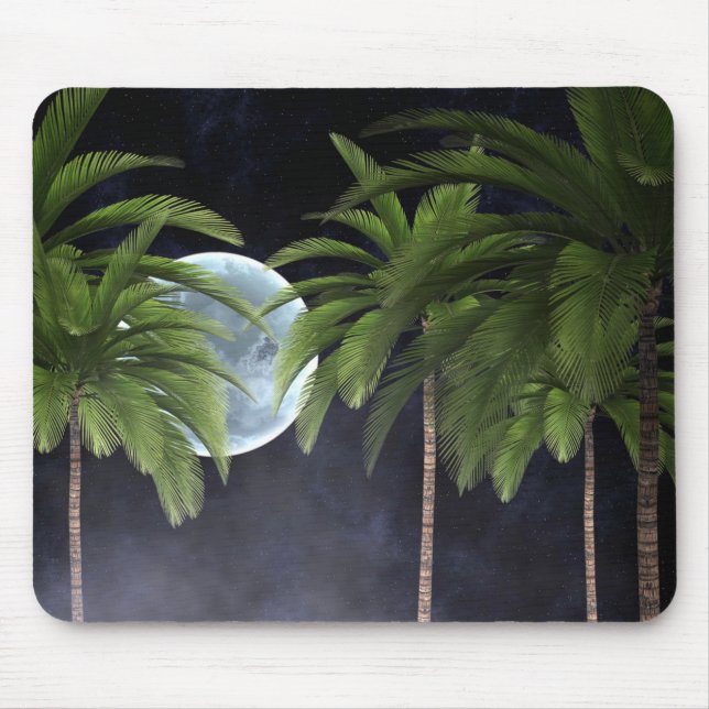Palm Trees Against the Moon Mouse Pad (Front)