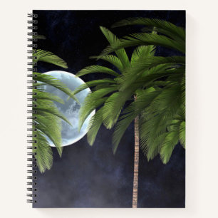Palm Trees Against the Moon Notebook