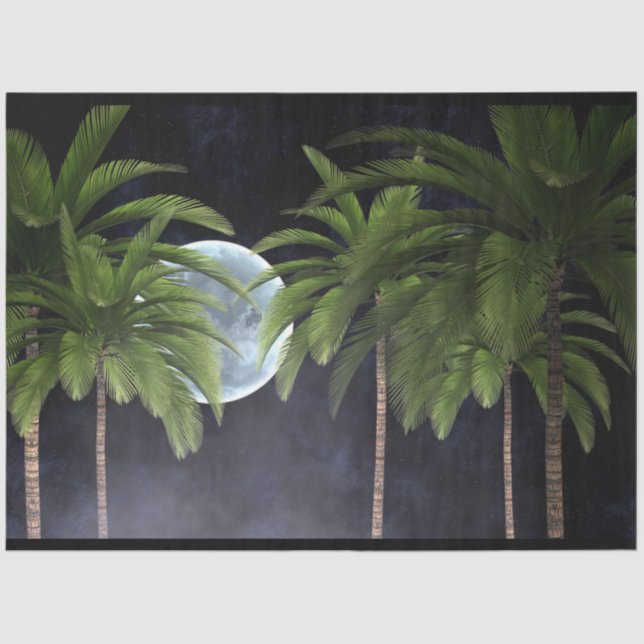 Palm Trees Against the Moon Tissue Paper (Front)