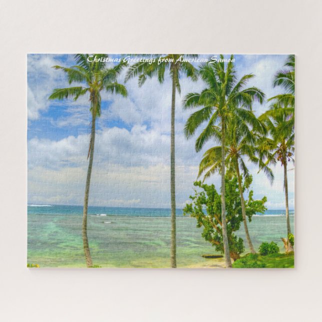 Palm Trees American Samoa.Christmas Greetings Jigsaw Puzzle (Horizontal)