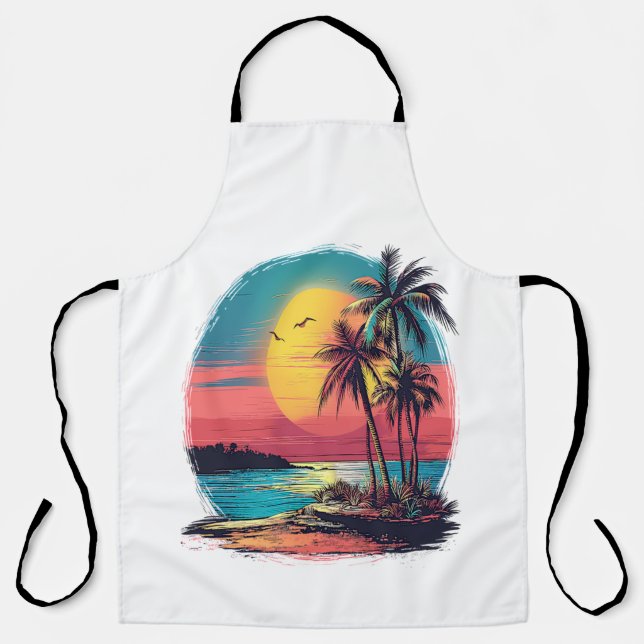 Palm trees and beach apron (Front)