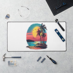 Palm trees and beach desk mat