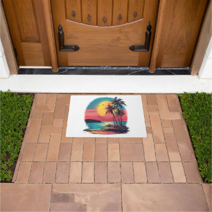 Palm trees and beach doormat