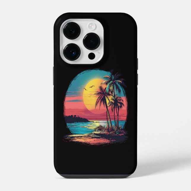 Palm trees and beach iPhone case (Back)