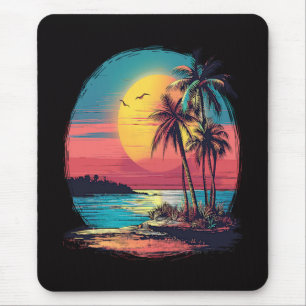 Palm trees and beach mouse pad