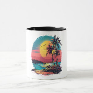Palm trees and beach mug