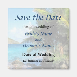 Palm Trees and Beach St. Thomas VI Save the Date Magnet