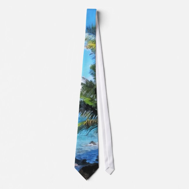 Palm Trees and Beach St. Thomas VI Tie (Front)