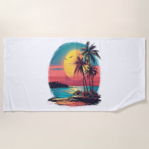 Palm trees and beach towel