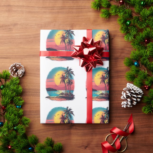 Palm trees and beach wrapping paper (Holiday Gift)