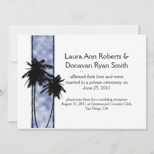 Palm Trees and Blue Post Wedding Invitation