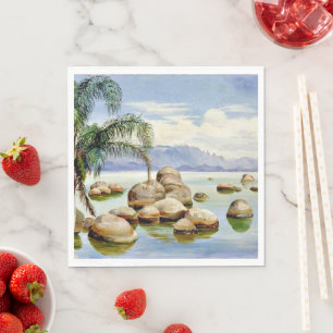 Palm Trees and Boulders in the Bay of Rio, Brazil Napkin