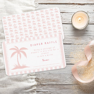 Palm Trees and Pacifiers Baby Shower Diaper Raffle Enclosure Card