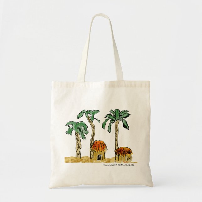 Palm Trees and Paradise Tote Bag (Front)