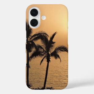 Palm Trees and Romantic Sunset iPhone 16 Case