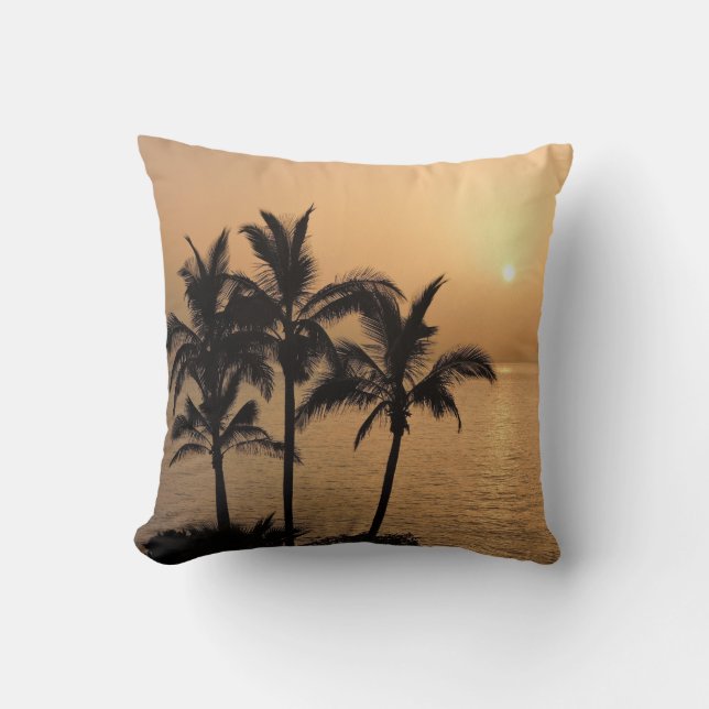 Palm Trees and Romantic Sunset Cushion (Front)