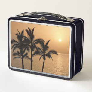 Palm Trees and Romantic Sunset Metal Lunch Box