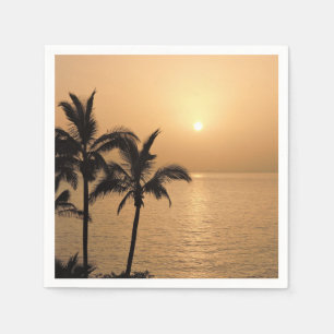 Palm Trees and Romantic Sunset Napkin