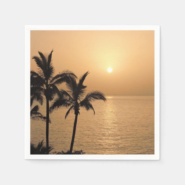 Palm Trees and Romantic Sunset Napkin (Front)