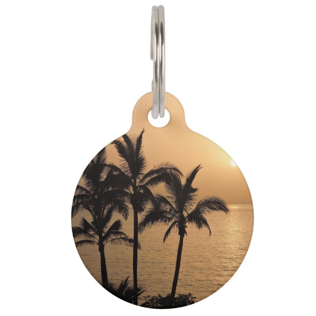 Palm Trees and Romantic Sunset Pet Tag (Front)