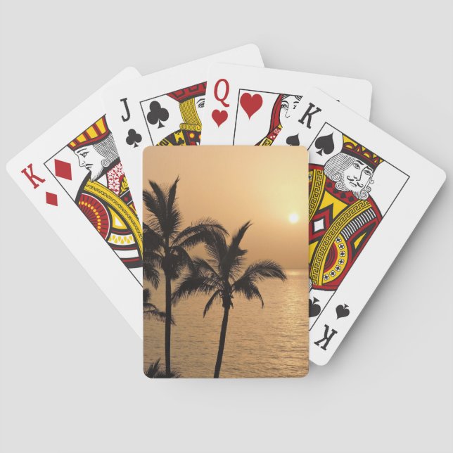 Palm Trees and Romantic Sunset Playing Cards (Back)