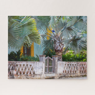 Palm Trees and Rustic Gate    Santiago, Mexico  Jigsaw Puzzle