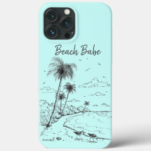 Palm Trees and Sandpiper Beach Life iPhone 13 Pro Max Case