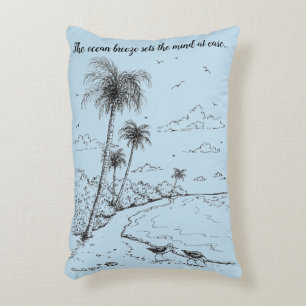 Palm Trees and Sandpiper Beach Life Decorative Cushion