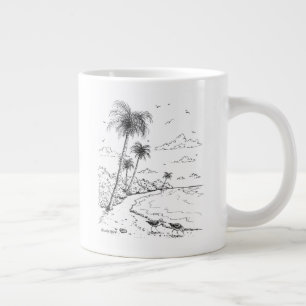 Palm Trees and Sandpiper Beach Life Large Coffee Mug
