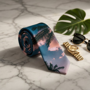 Palm trees and sky tie