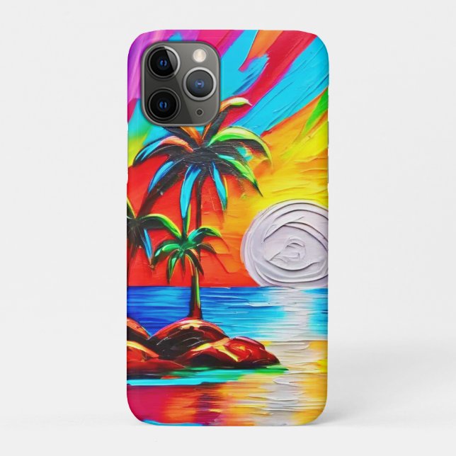 Palm Trees and Sunset Glow Painting Case-Mate iPhone Case (Back)