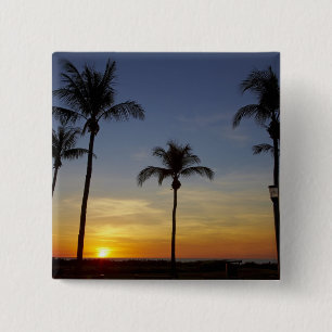 Palm trees and sunset, Mindil Beach 15 Cm Square Badge
