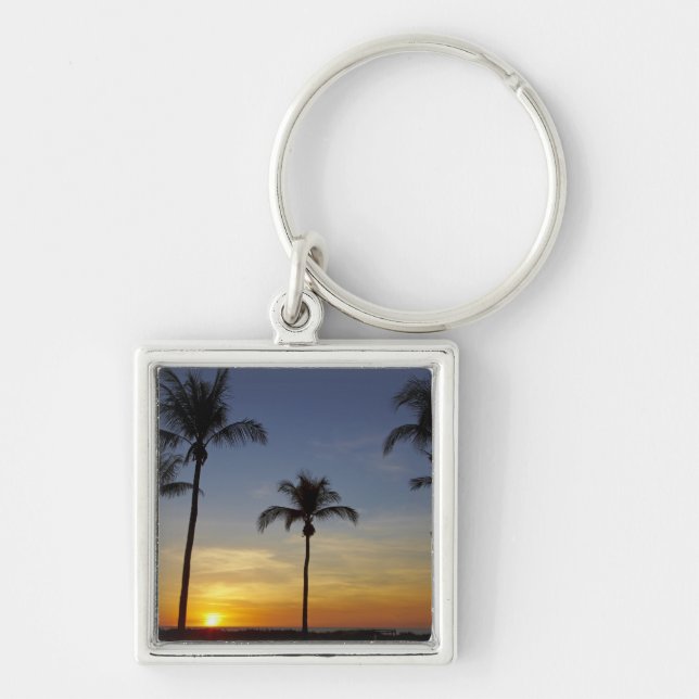 Palm trees and sunset, Mindil Beach Key Ring (Front)
