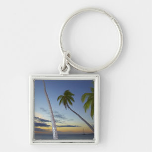 Palm trees and sunset, Plantation Island Resort Key Ring