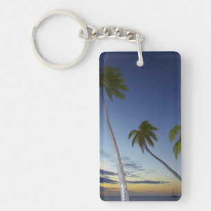 Palm trees and sunset, Plantation Island Resort Key Ring