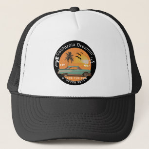 Palm Trees and Sunset Retro Trucker Hat