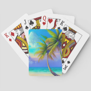 Palm Trees as Night Falls Tropical Playing Cards