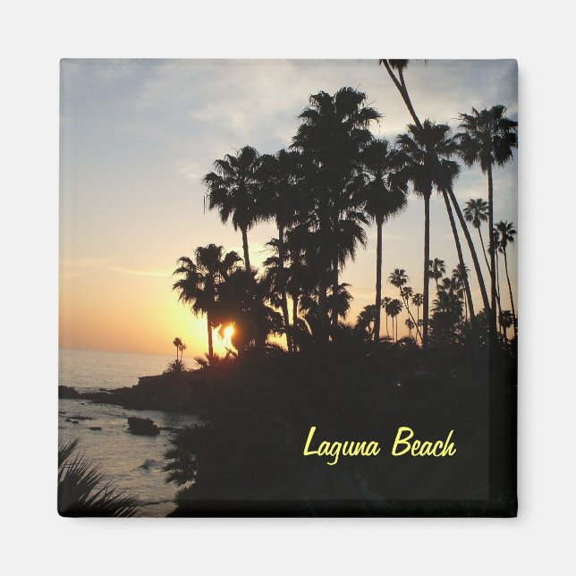 Palm trees at Laguna sunset magnet (Front)